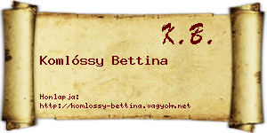 Komlóssy Bettina névjegykártya