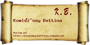 Komlóssy Bettina névjegykártya